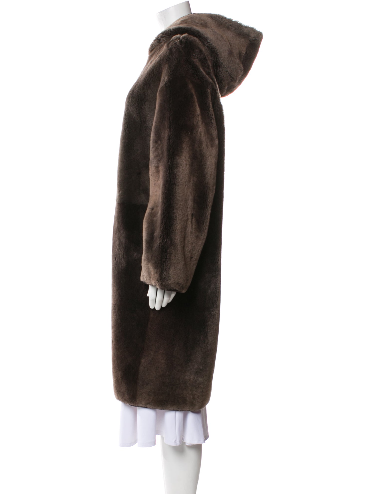 Theory Reversible Hood Shearling Fur Coat