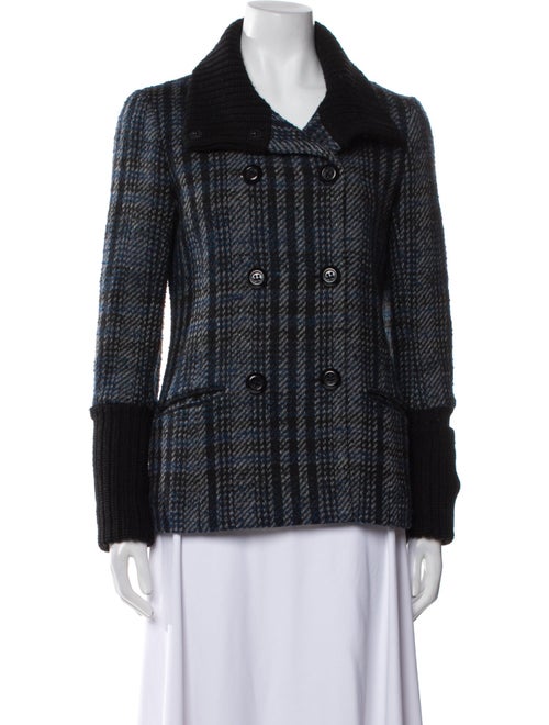 Theory Wool Plaid Print Coat