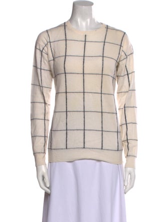 Theory Merino Wool Plaid Print Sweater