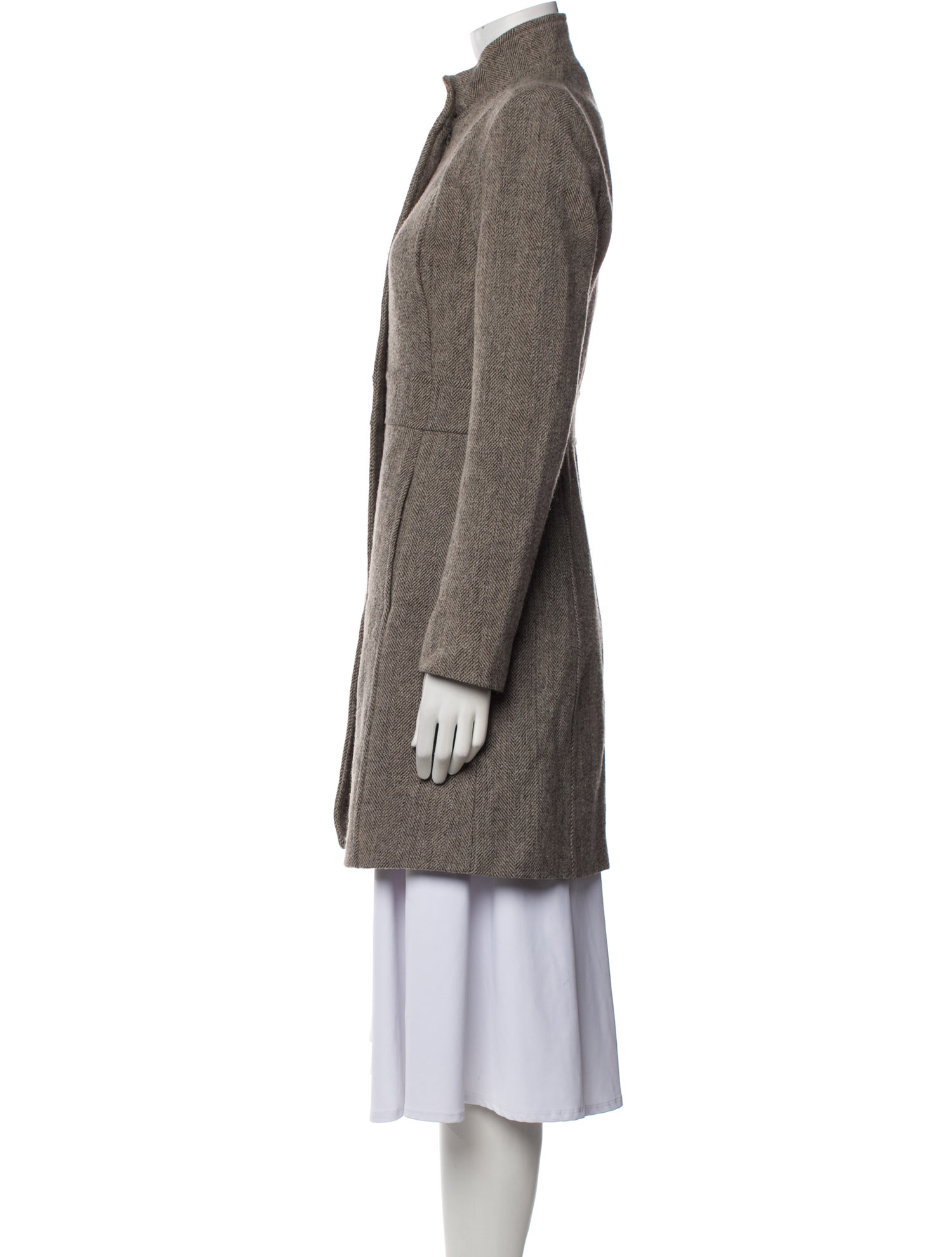 Theory Virgin Wool Tweed Pattern Coat