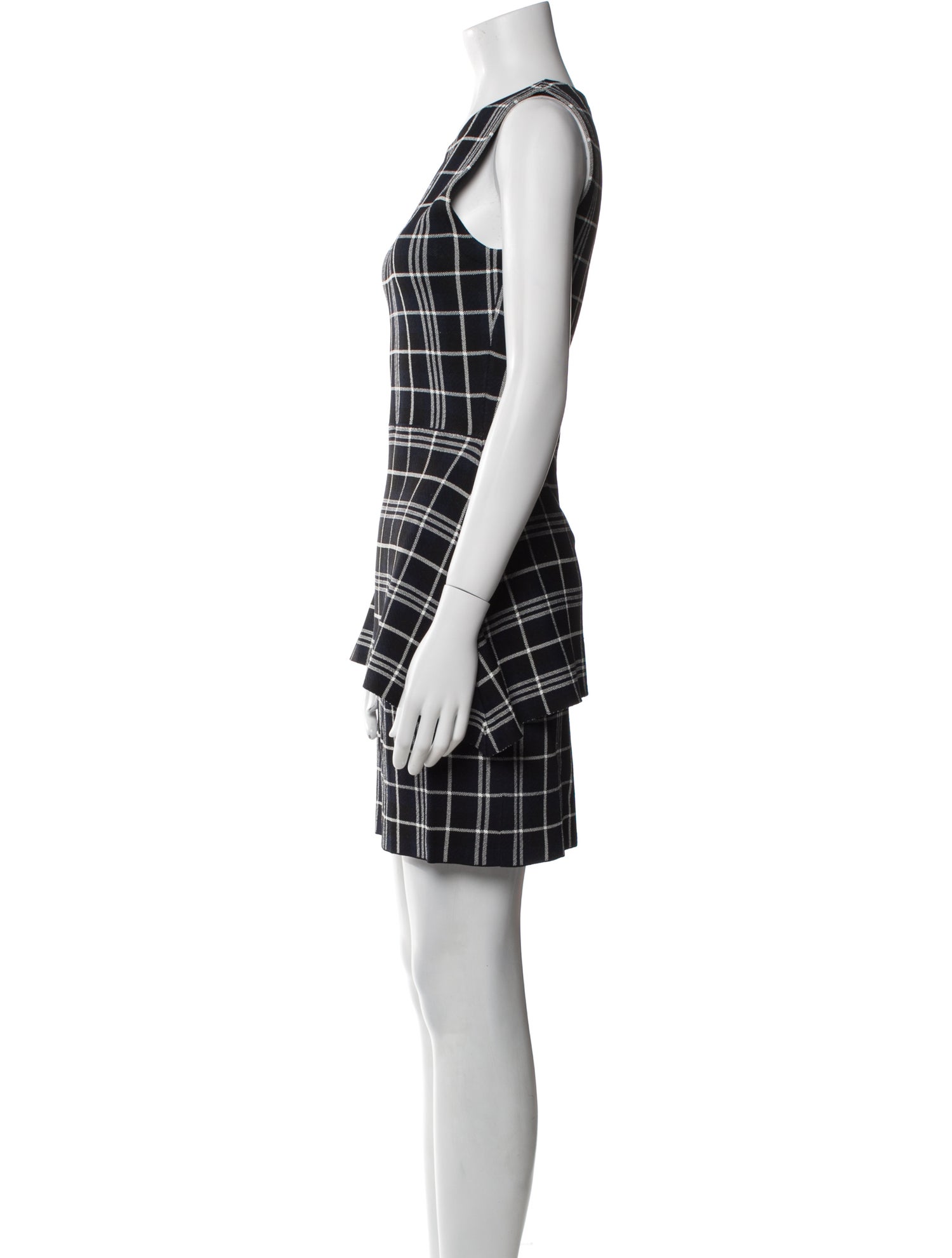 Theory Plaid Print Skirt Set