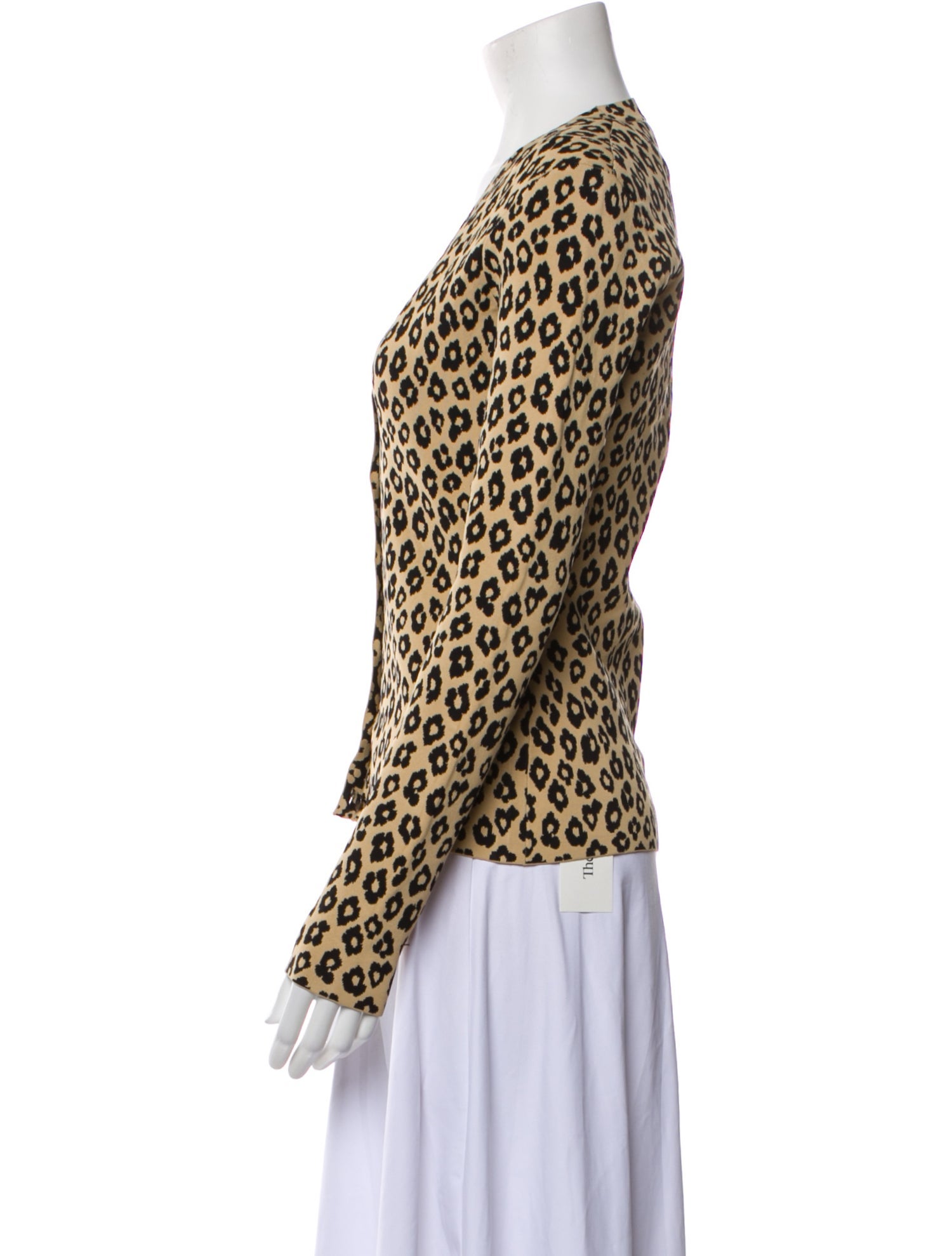 Theory Animal Print V-Neck Sweater