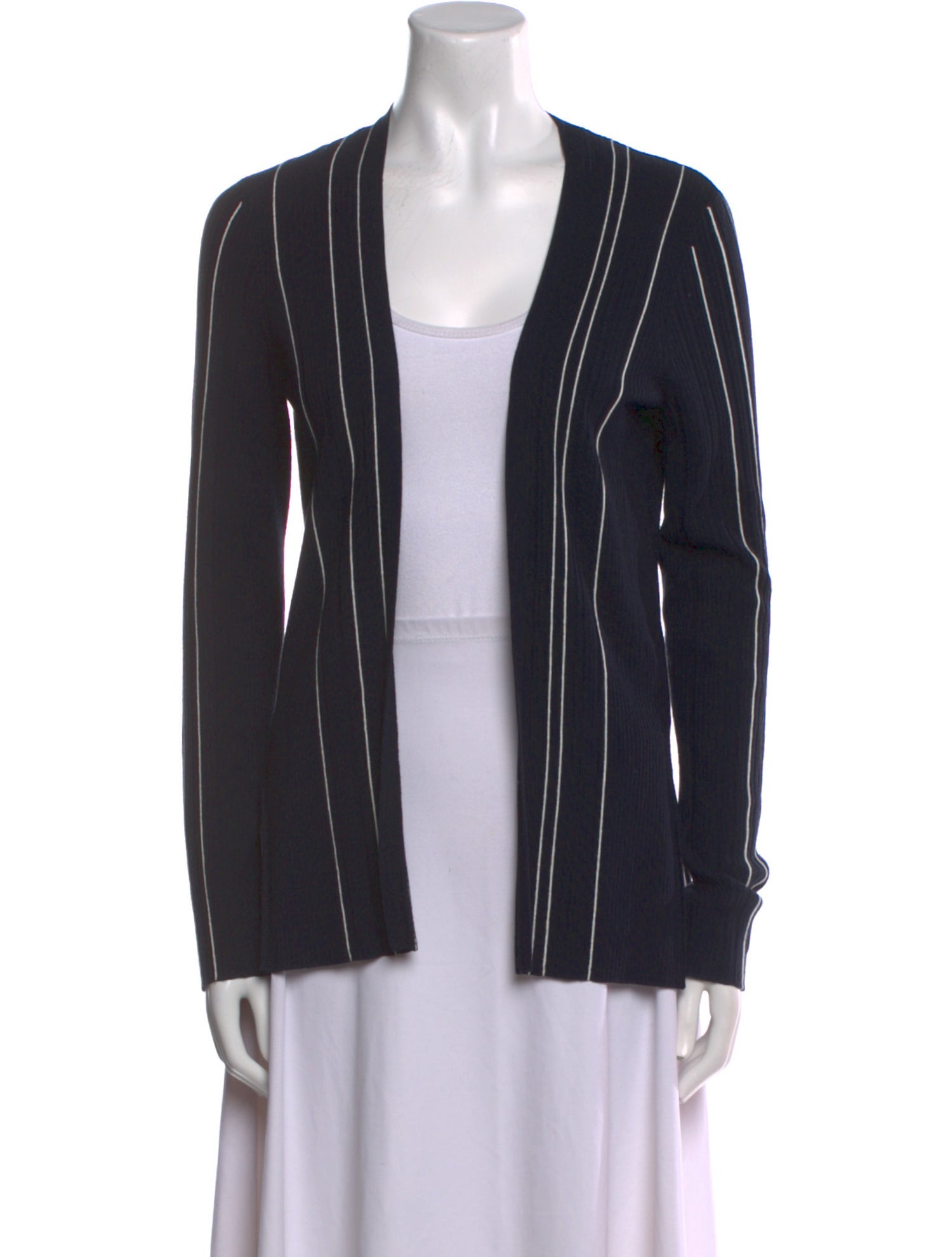 Theory Striped Open Front Sweater