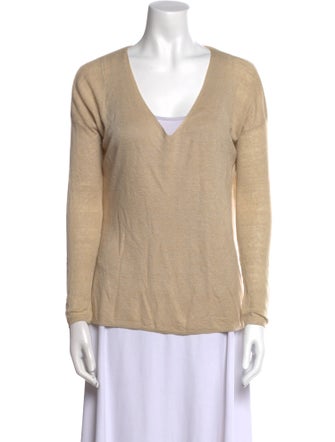 Theory Linen V-Neck Sweater
