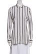 Theory Striped Long Sleeve Button-Up Top