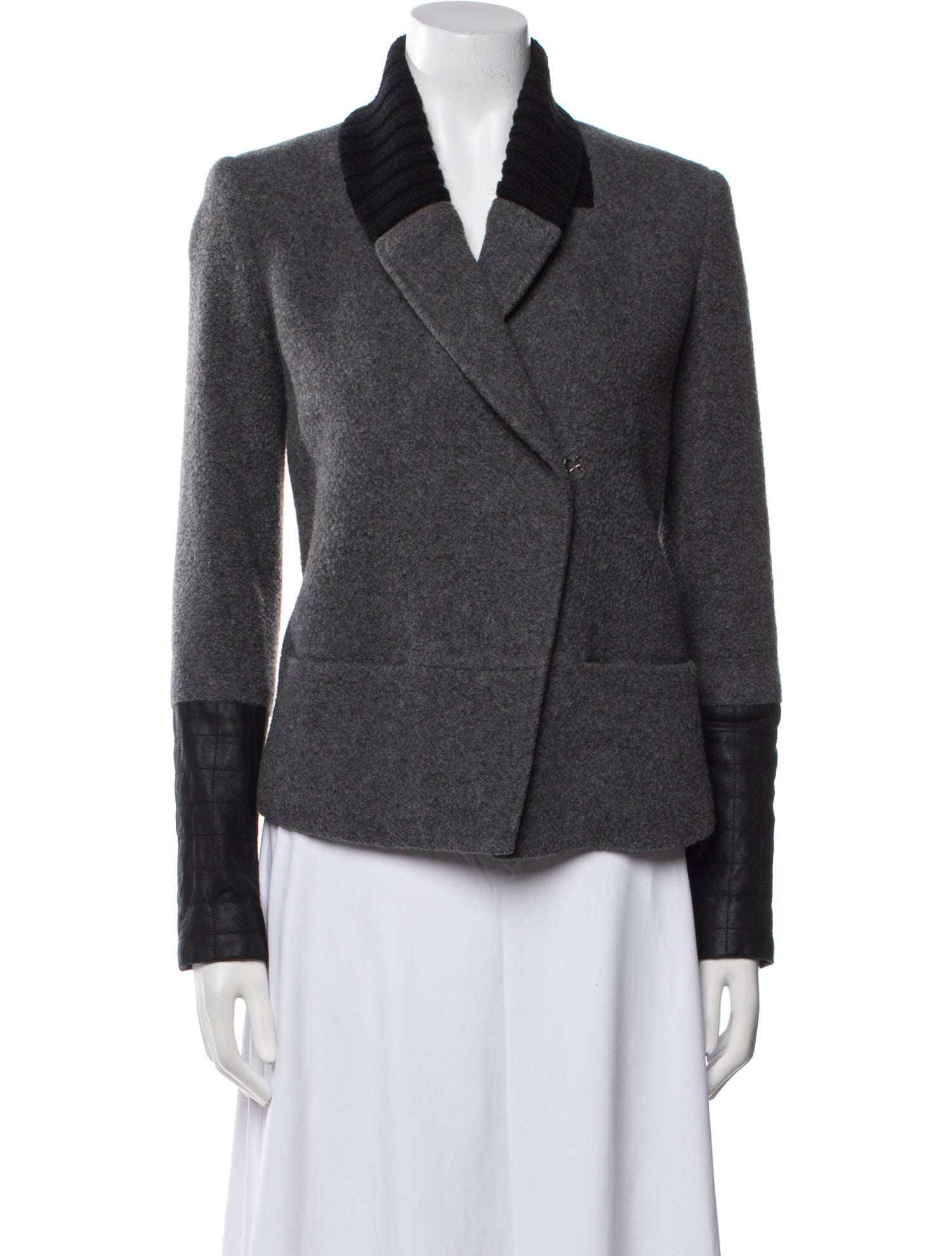 Theory Wool Colorblock Pattern Blazer