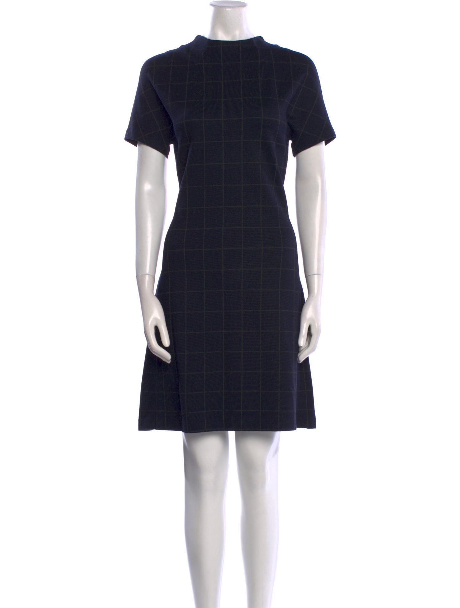 Theory Plaid Print Knee-Length Dress