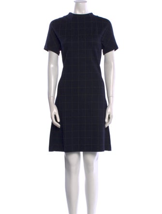 Theory Plaid Print Knee-Length Dress