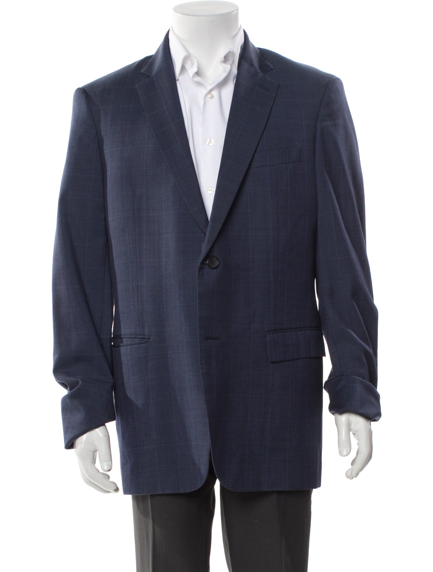 Theory Wool Plaid Print Blazer