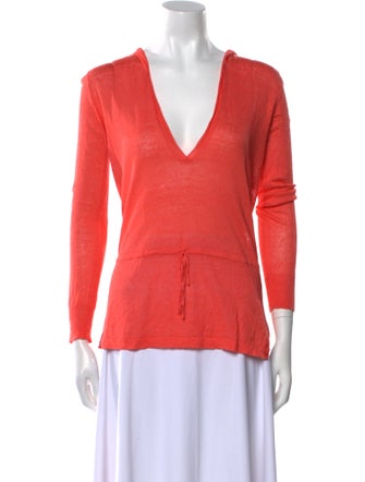 Theory Linen V-Neck Sweater