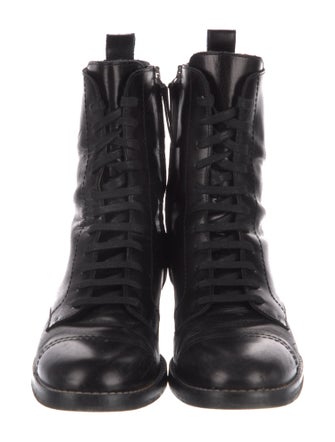 Theory Leather Lace-Up Boots