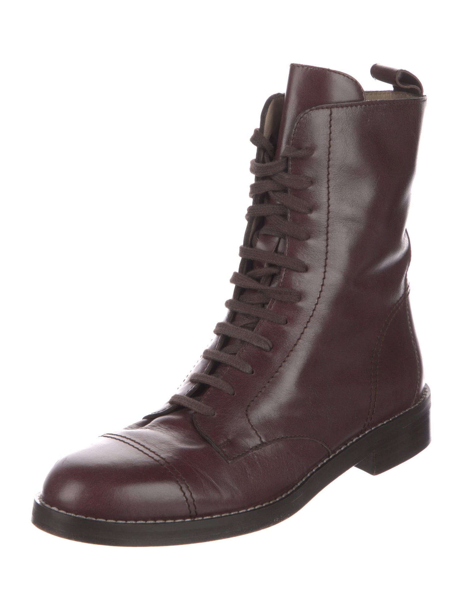 Theory Leather Combat Boots