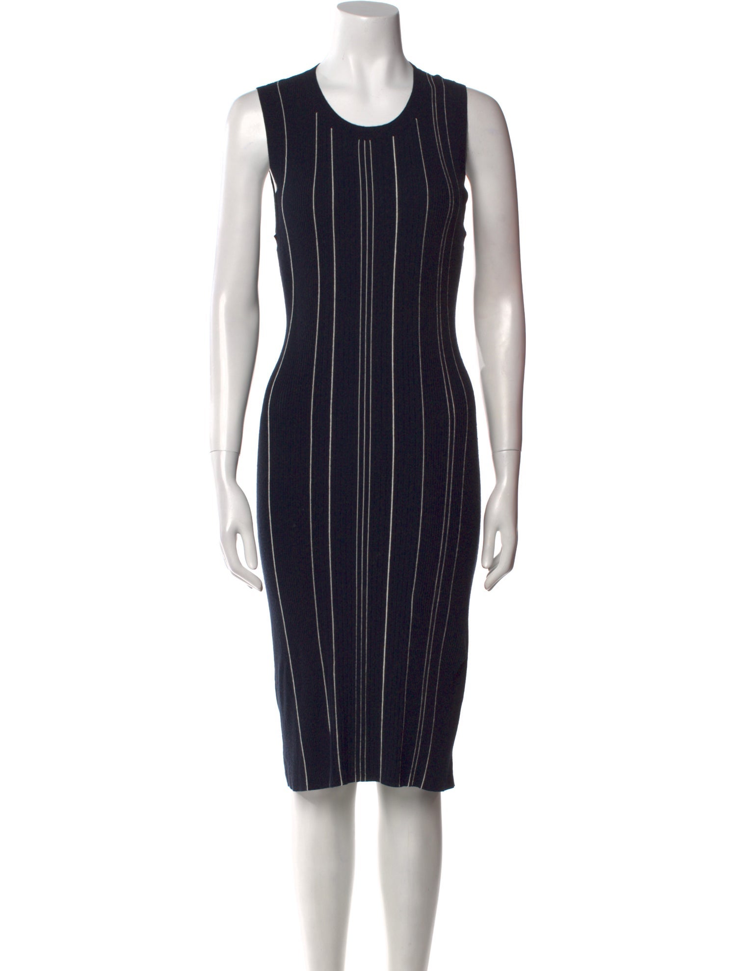 Theory Striped Midi Length Dress
