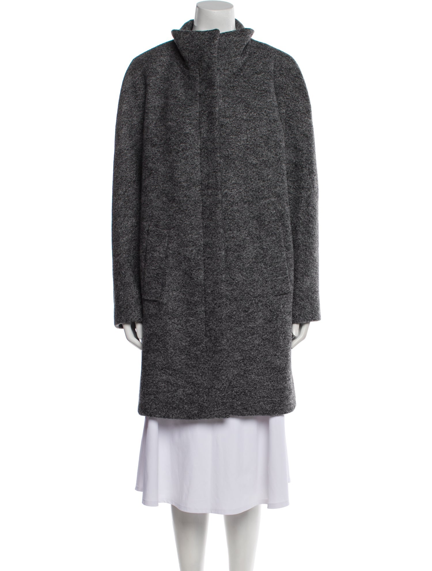 Theory Wool Faux Fur Coat