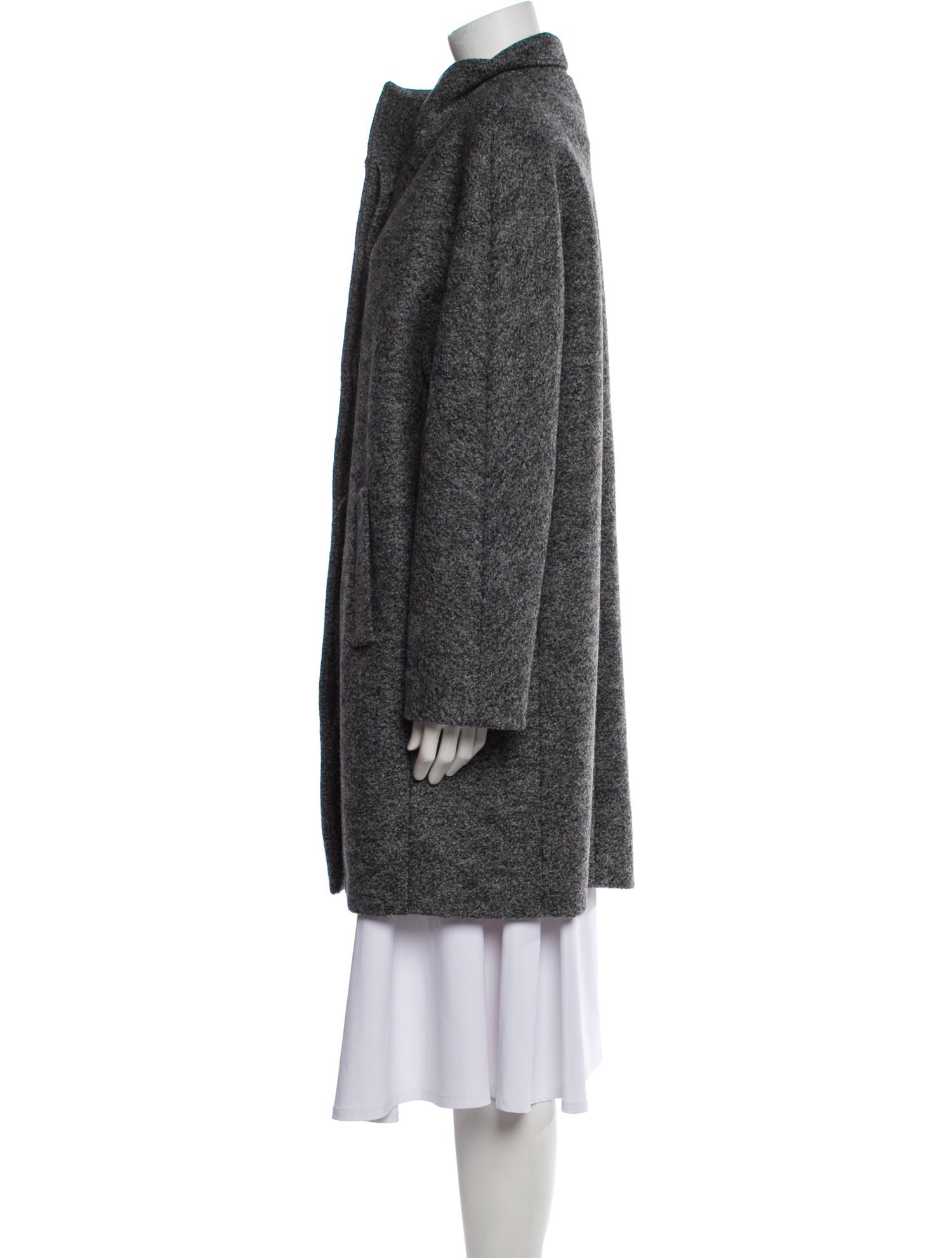 Theory Wool Faux Fur Coat