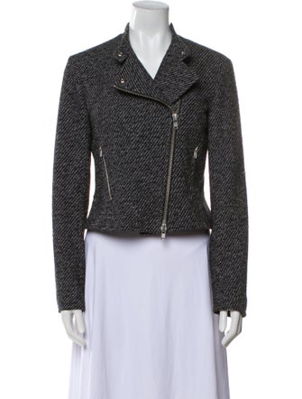 Theory Tweed Pattern Biker Jacket