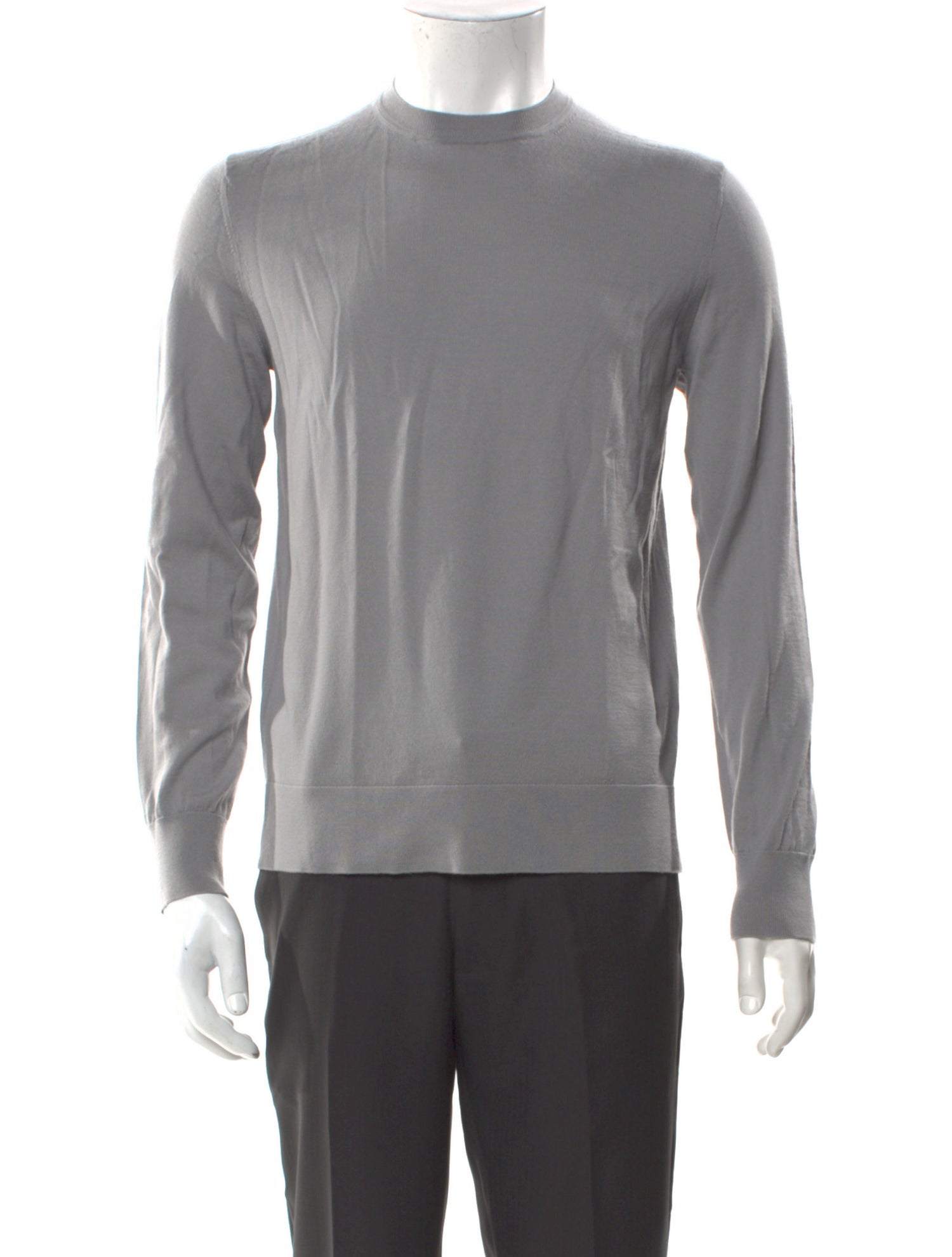 Theory Wool Crew Neck Polo Sweater