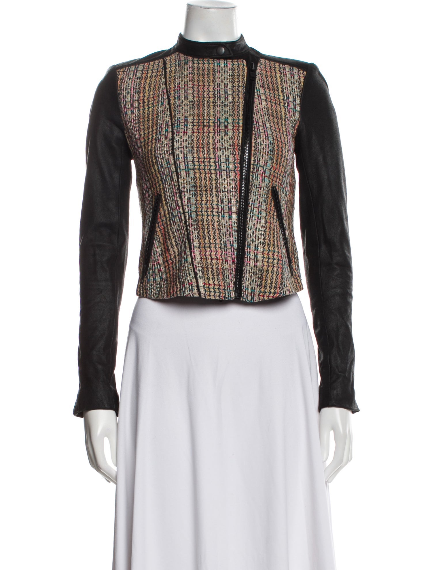 Theory Silk Tweed Pattern Bolero
