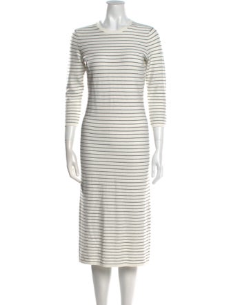 Theory Striped Midi Length Dress