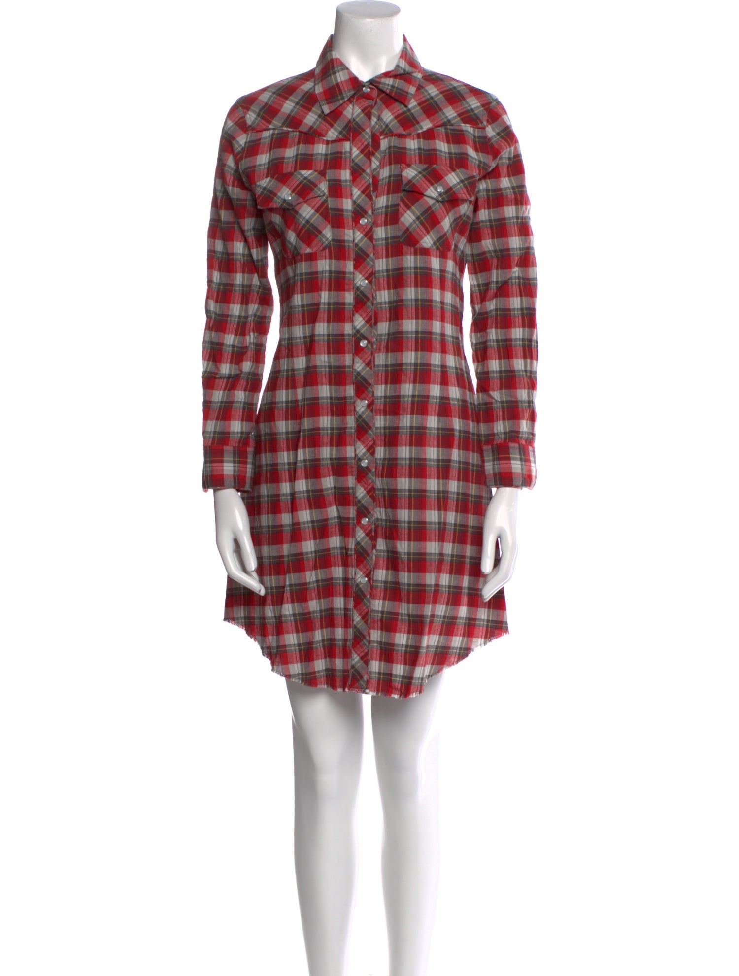 Theory Plaid Print Mini Dress