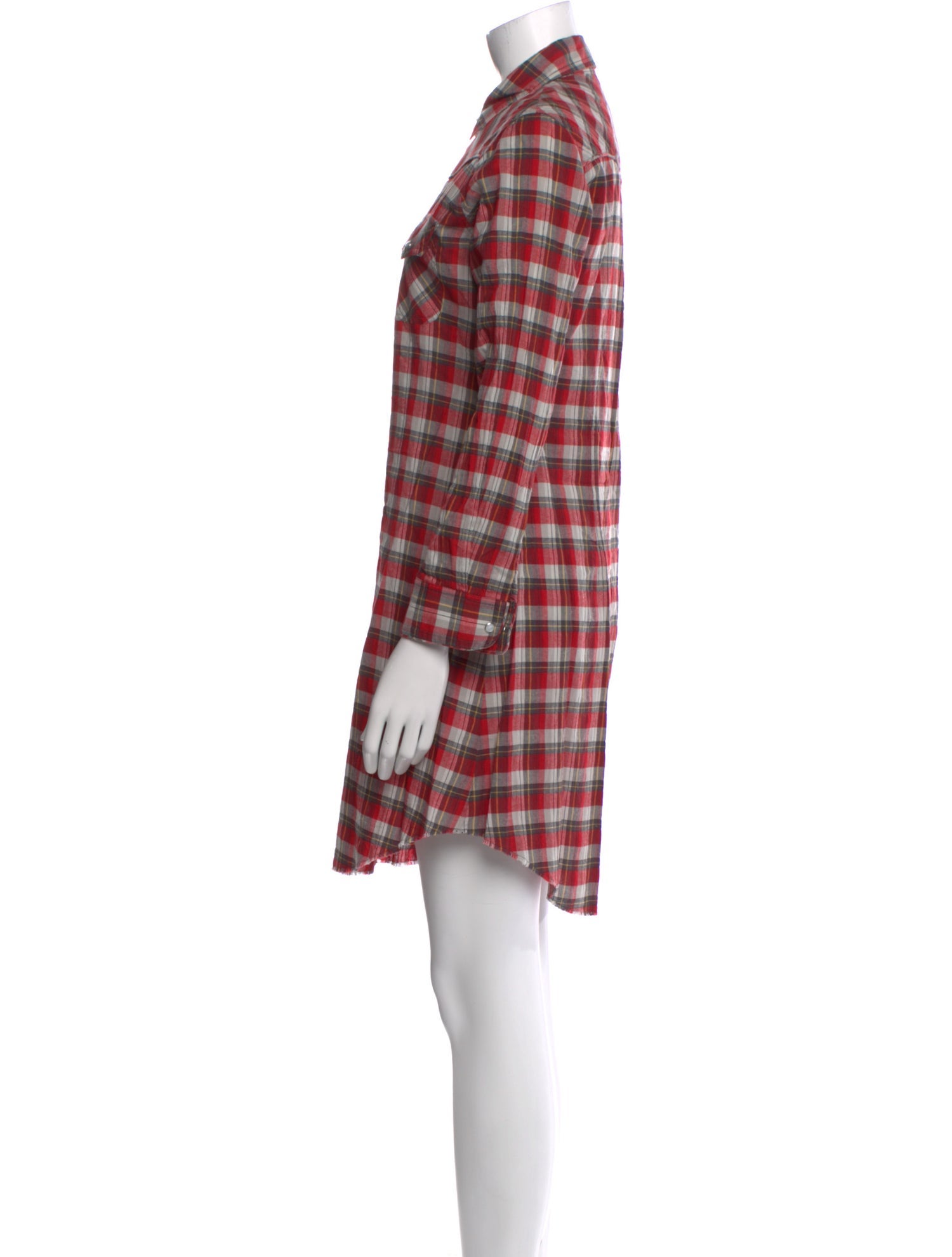 Theory Plaid Print Mini Dress