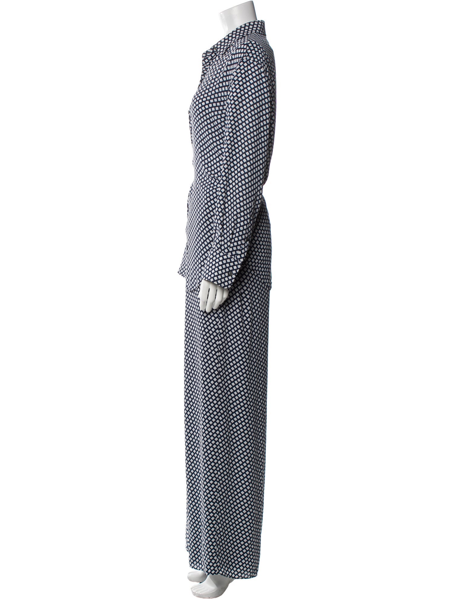 Theory Printed Beaded Accents Pant Set w/ Tags