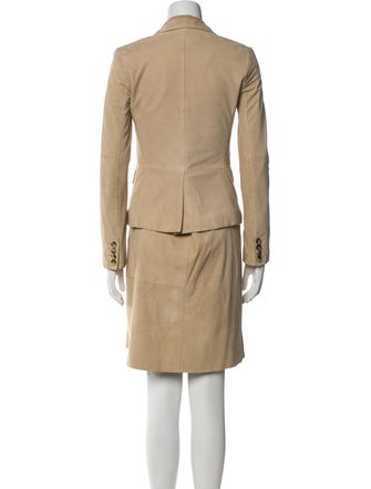 Theory Leather Skirt Suit