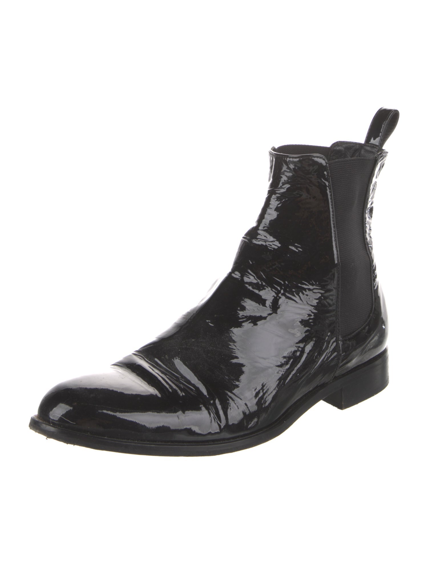 Theory Patent Leather Chelsea Boots