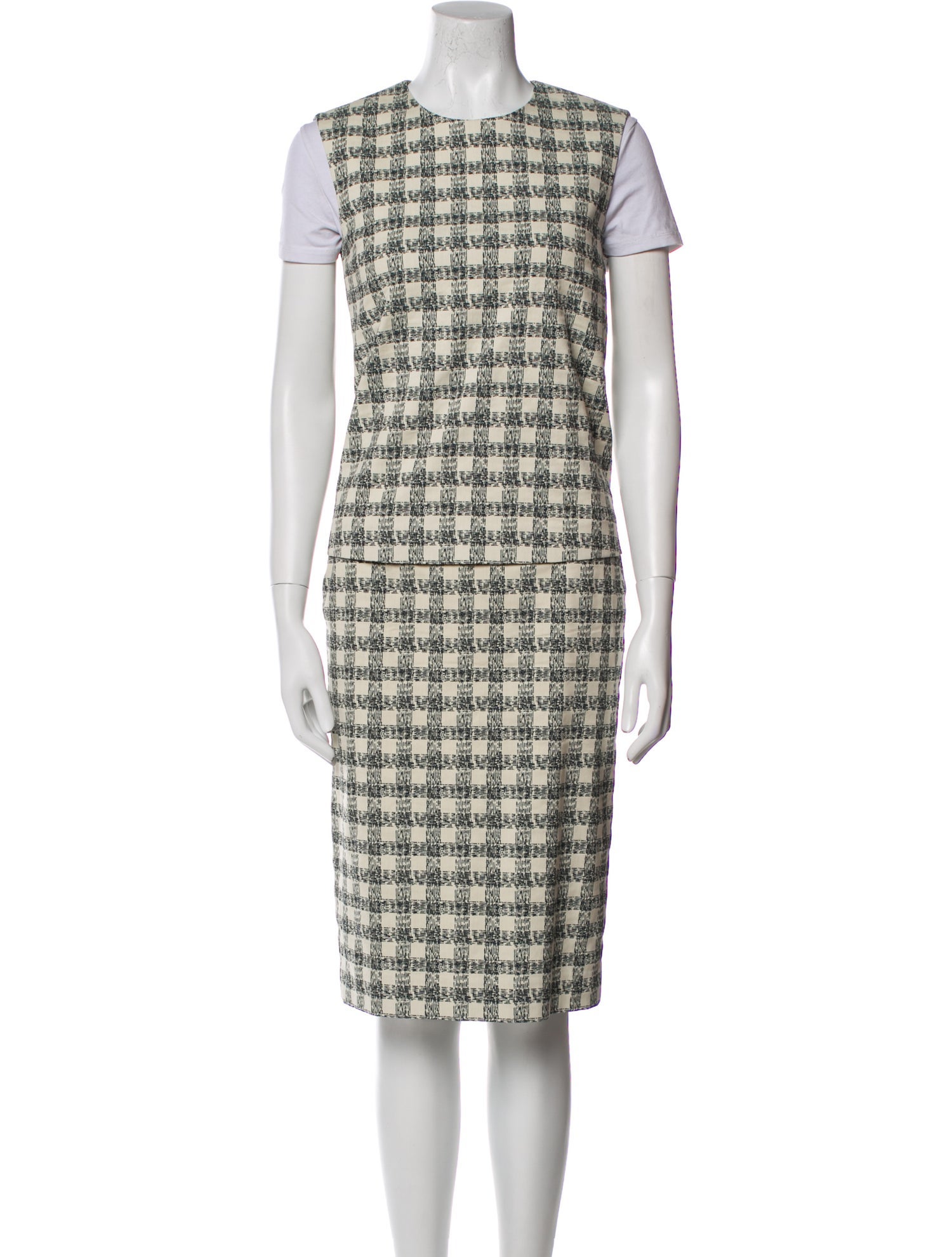 Theory Plaid Print Skirt Set