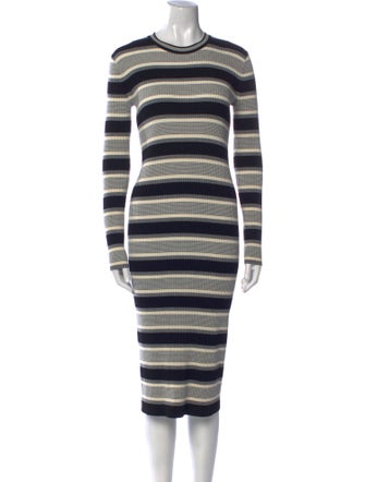 Theory Striped Midi Length Dress