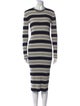 Theory Striped Midi Length Dress