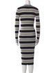 Theory Striped Midi Length Dress