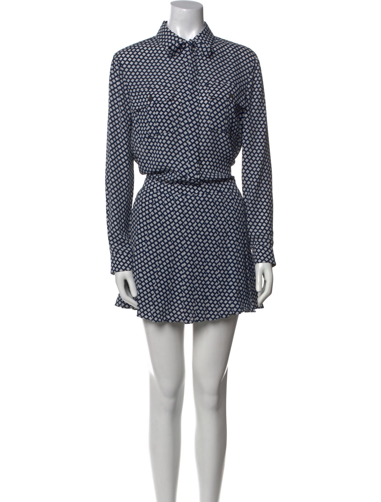 Theory Plaid Print Mini Dress