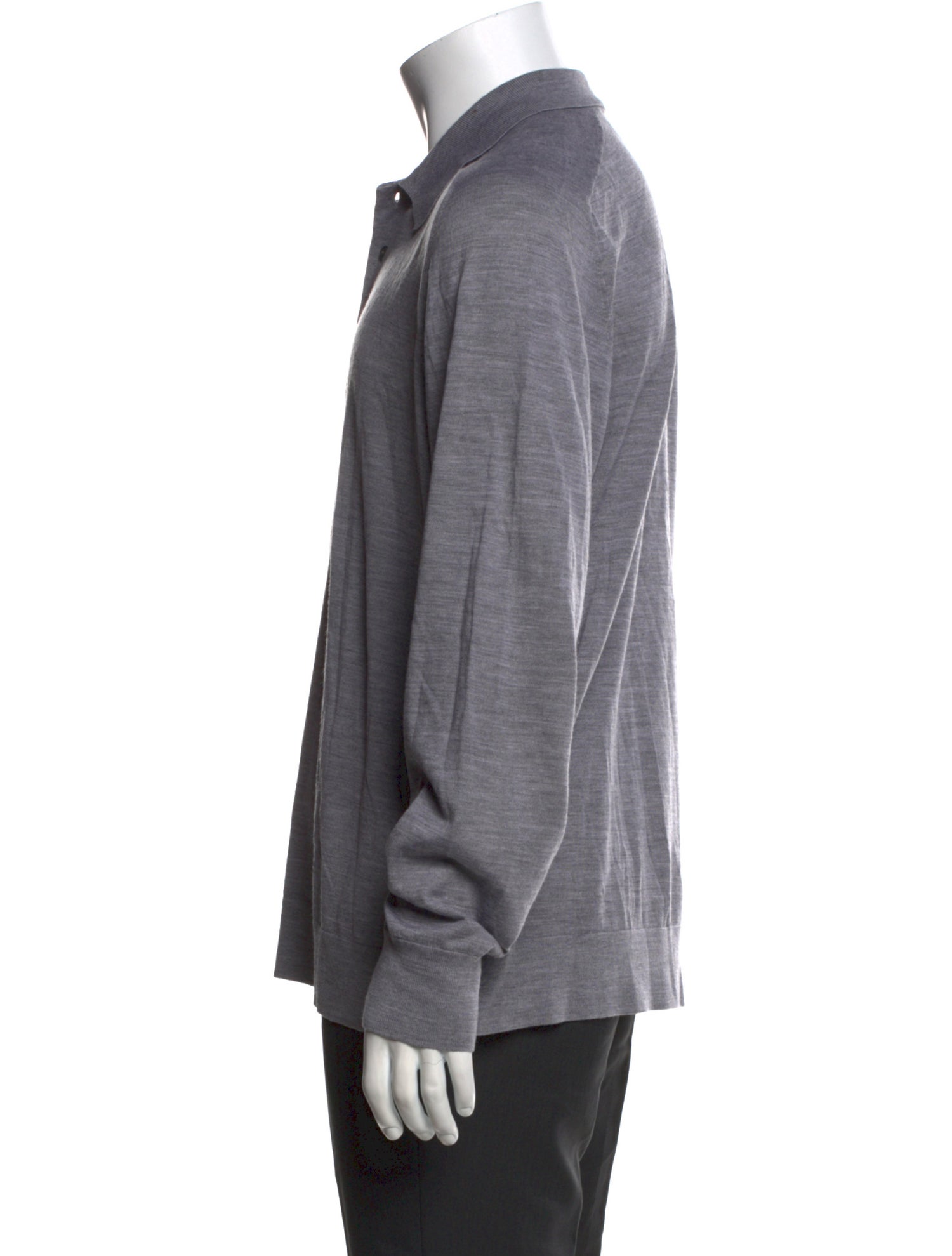 Theory Wool Mock Neck Polo Sweater