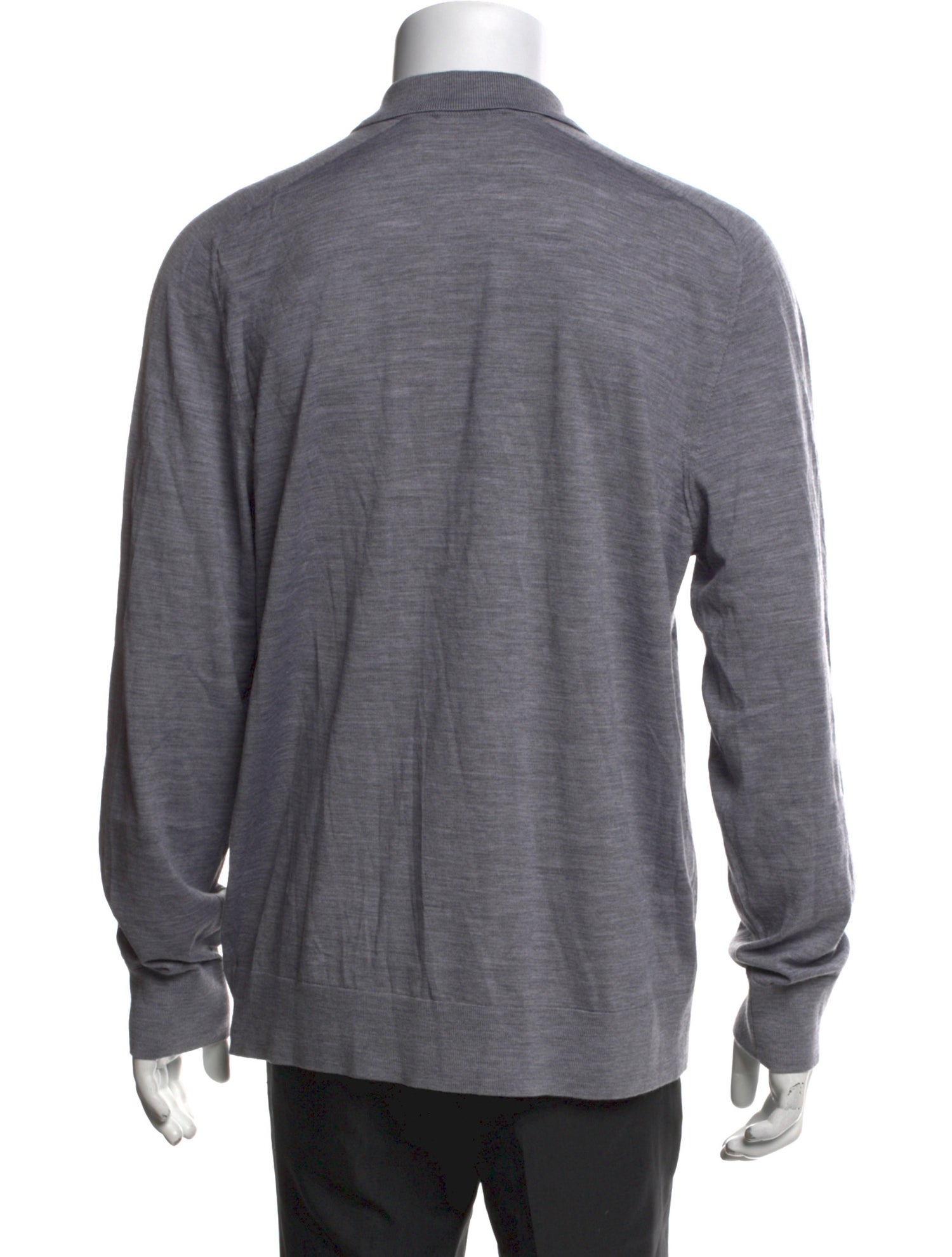 Theory Wool Mock Neck Polo Sweater