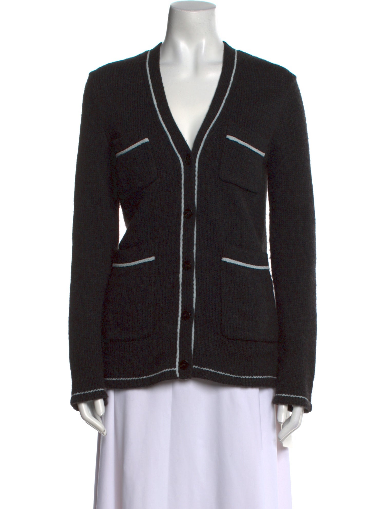 Theory Colorblock Pattern V-Neck Sweater