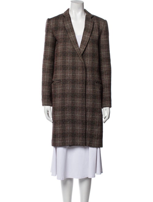 Theory Virgin Wool Plaid Print Coat
