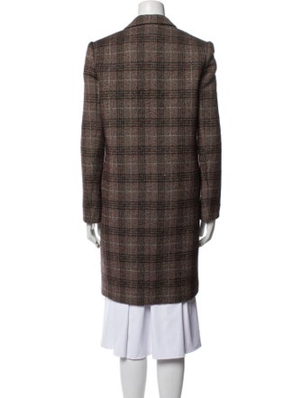 Theory Virgin Wool Plaid Print Coat