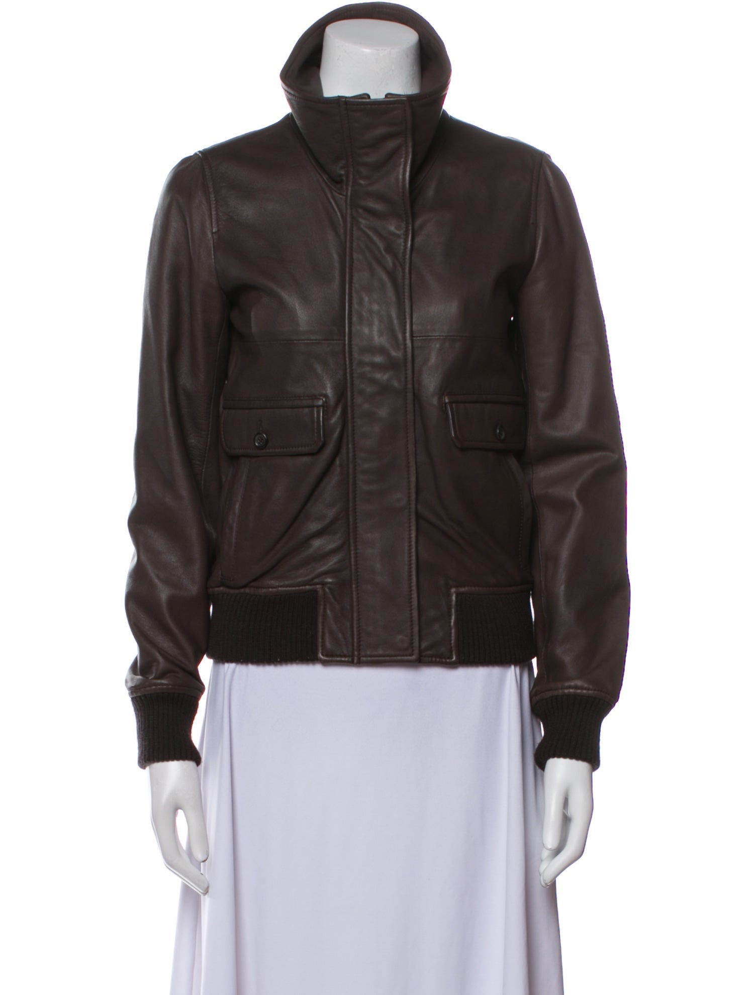 Theory Leather Bomber Jacket