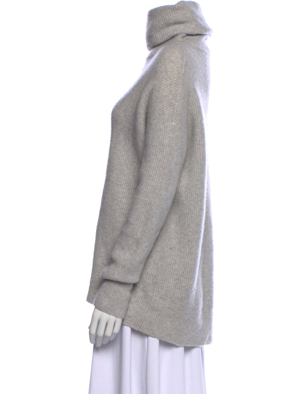 Theory Merino Wool Turtleneck Grey Long Sleeve wi… - image 2