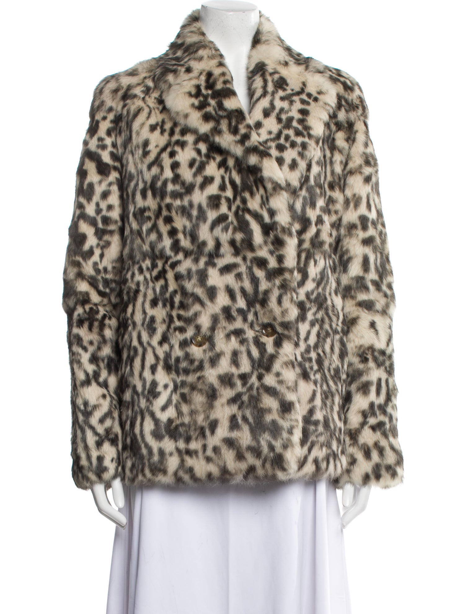 Theory Animal Print Faux Fur Coat