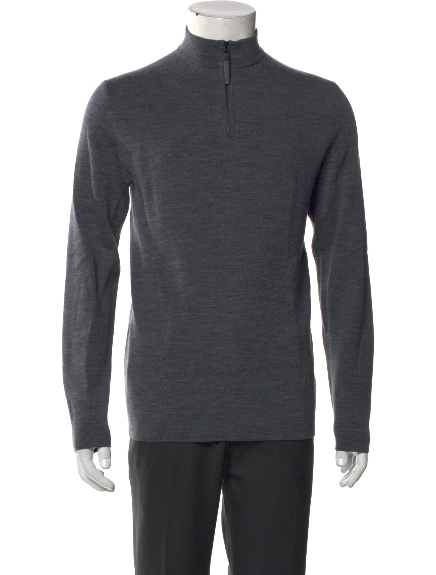 Theory Mock Neck Long Sleeve Polo Sweater