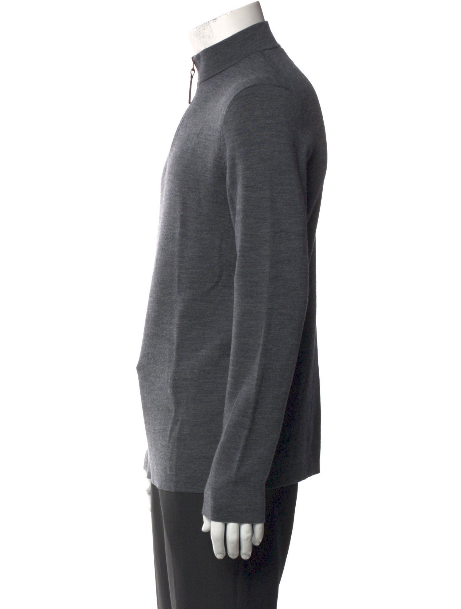 Theory Mock Neck Long Sleeve Polo Sweater