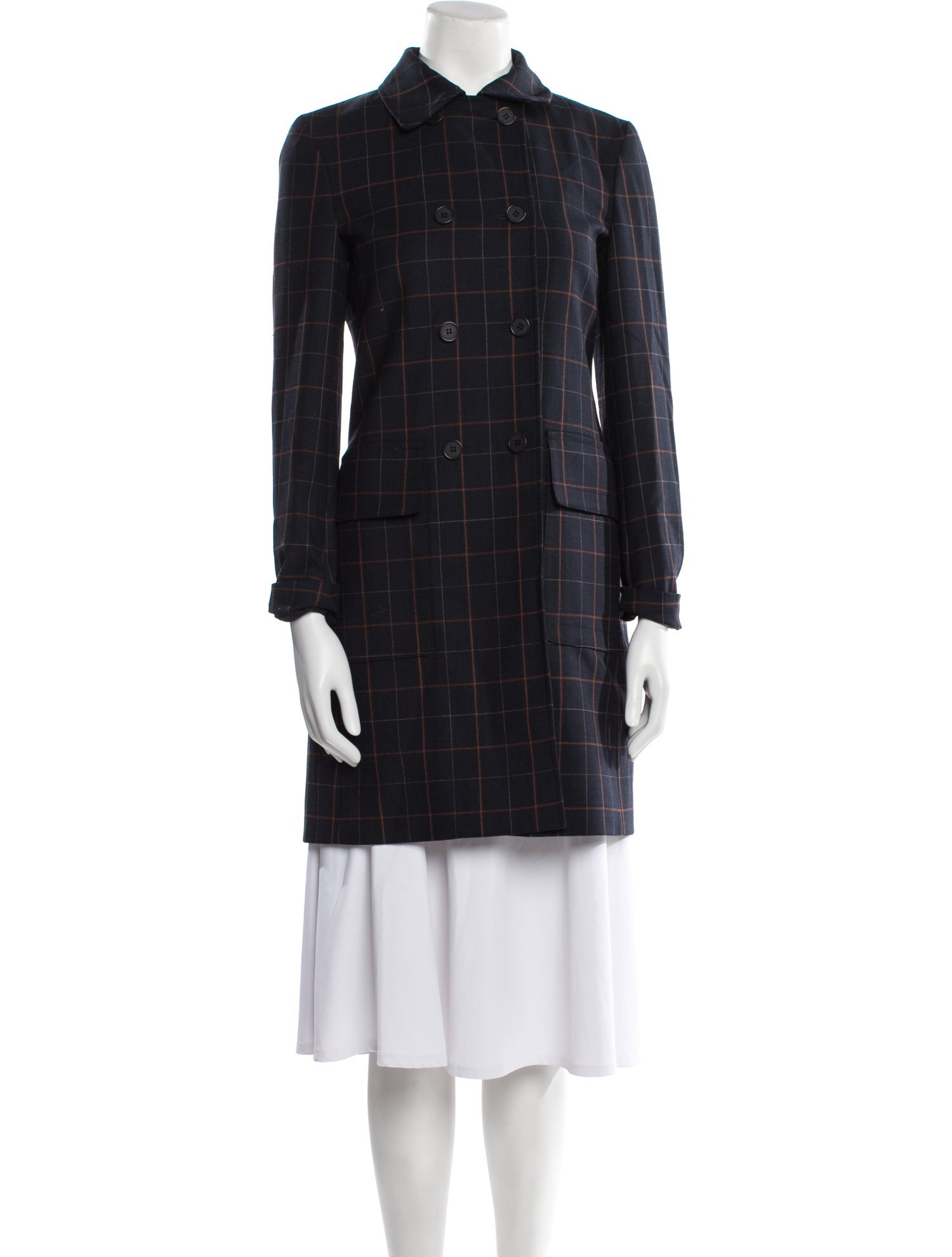 Theory Plaid Print Coat