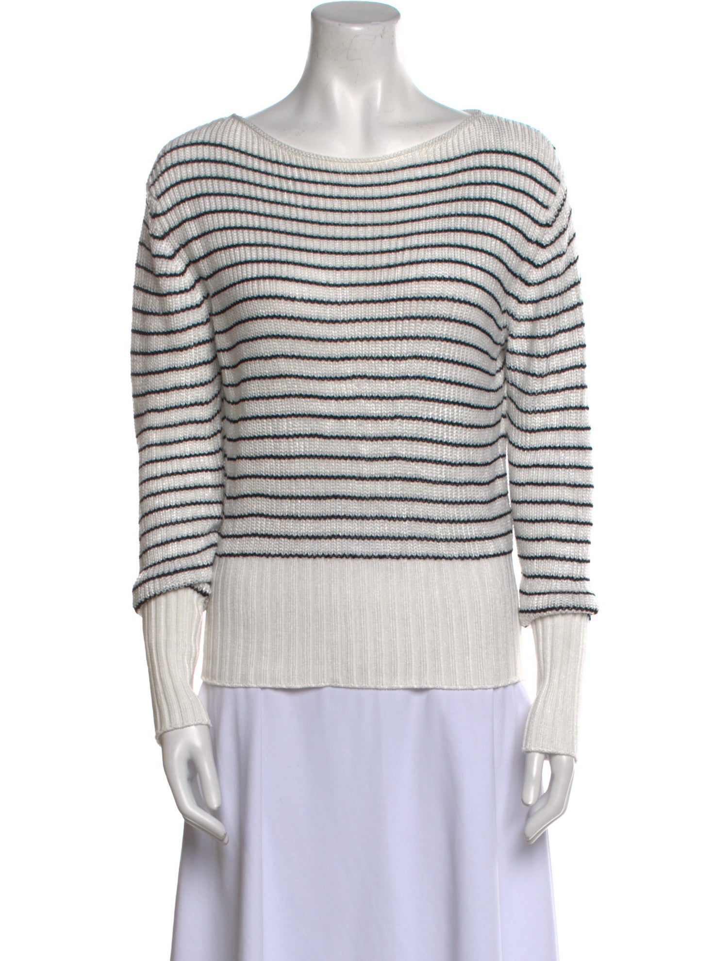 Theory Striped Bateau Neckline Sweater
