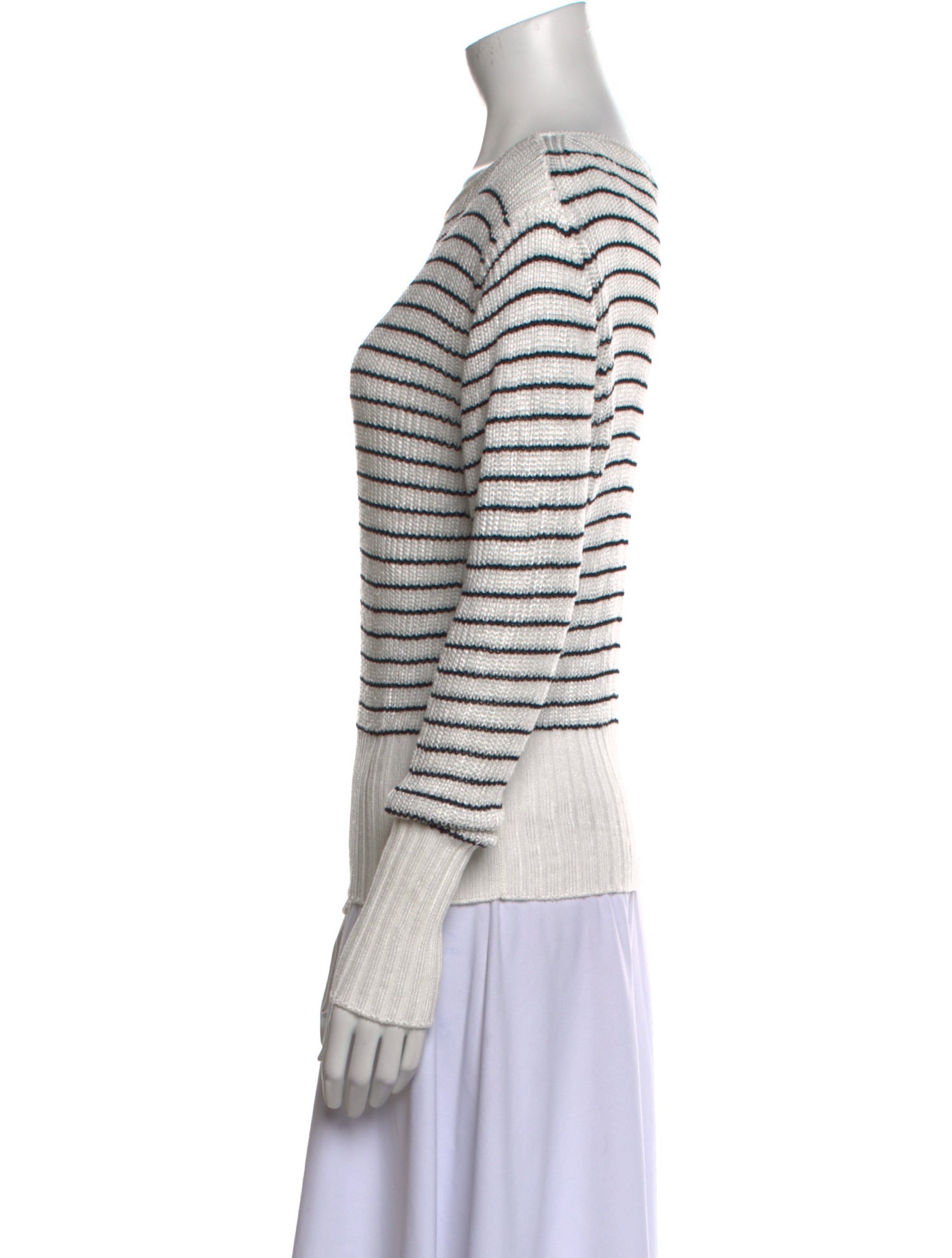 Theory Striped Bateau Neckline Sweater