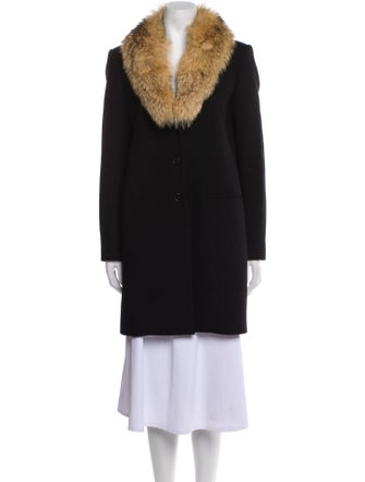 Theory Virgin Wool Faux Fur Coat