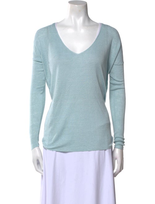 Theory Linen V-Neck Sweater