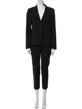 Theory Virgin Wool Pleated Accents Pant Set