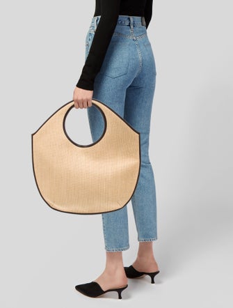 Theory Raffia Top Handle Bag
